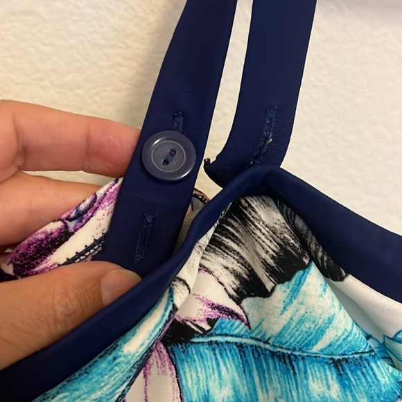 Maxine of Hollywood One Piece Swimsuit Womens 14 Tropical Multicolor - Picture 3 of 5